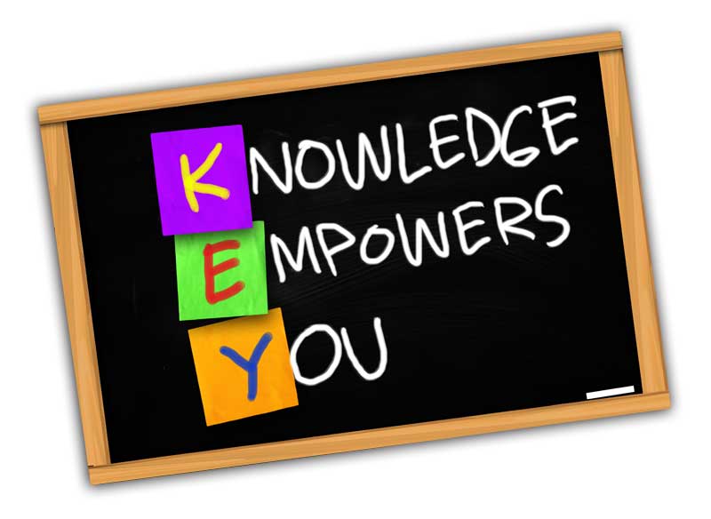 Chalkboard reading K E Y Knowledge Empowers You